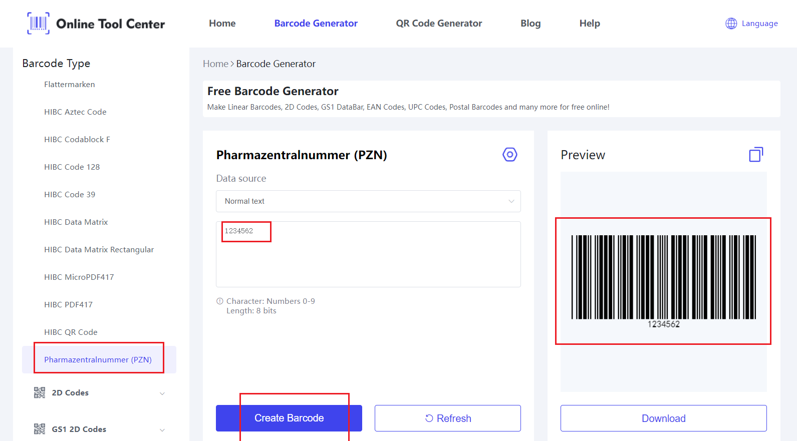 Pharmazentralnumer barcode generator.png