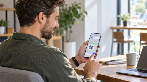 l&auml;het&auml; QR-koodi tekstin kautta androidilla
