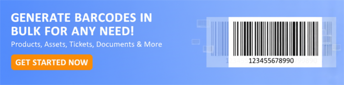 Bulk viivakoodi generaattori soittaa actio