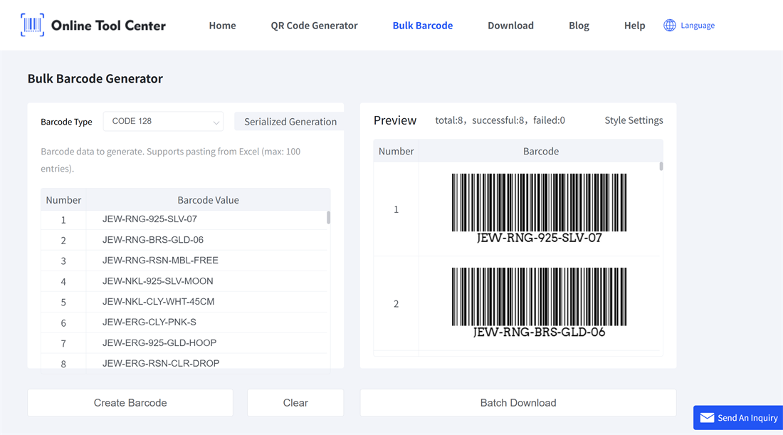 viivakoodin generaatio