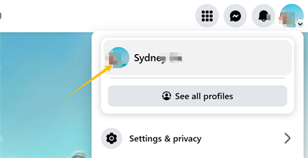 Klikkaa profiilikuvaa Facebookissa