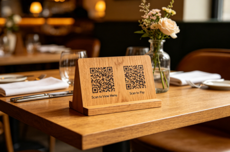 kaksinkertaiset QR-koodit ravintolassa