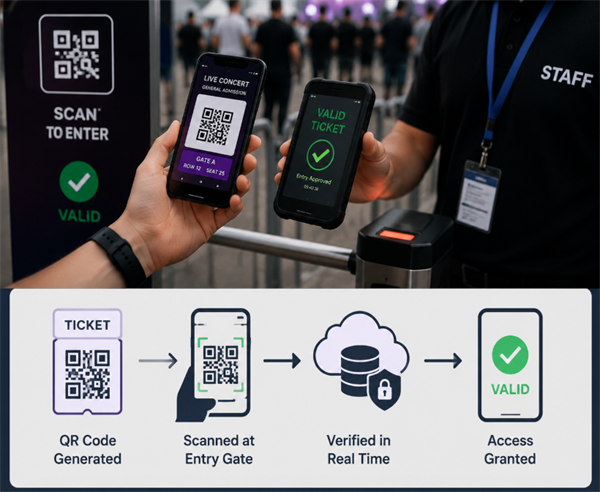 kuinka QR-koodin lipun validointi toimii